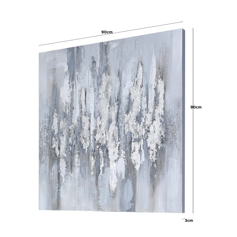 90x90 Silver Abstract Canvas