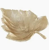 Prato Gold Finish Leaf Dish