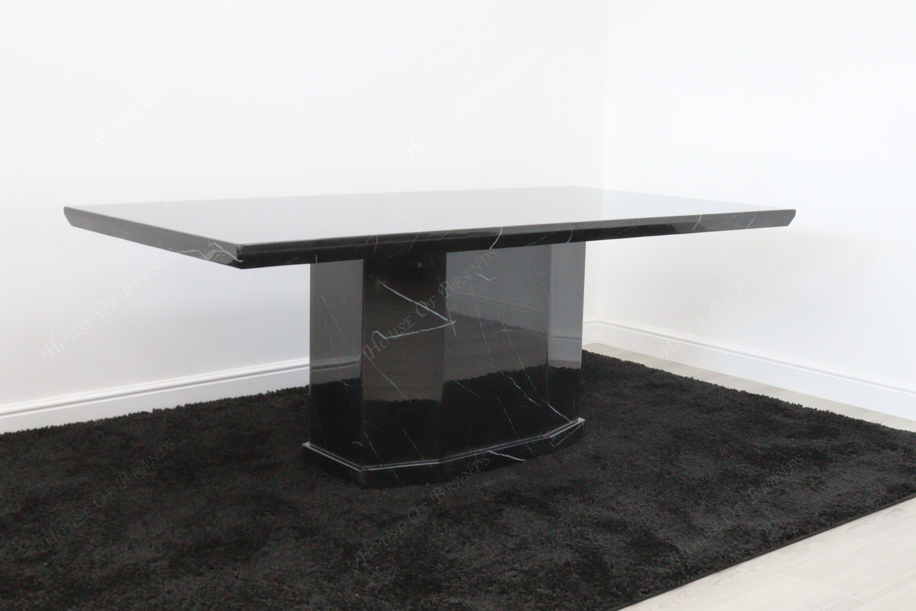 Naples Black Marble Dining Table