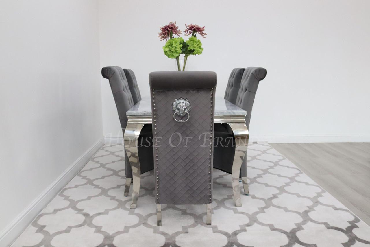 House Of Brands 1.5m Rome and 6 Leon Chairs