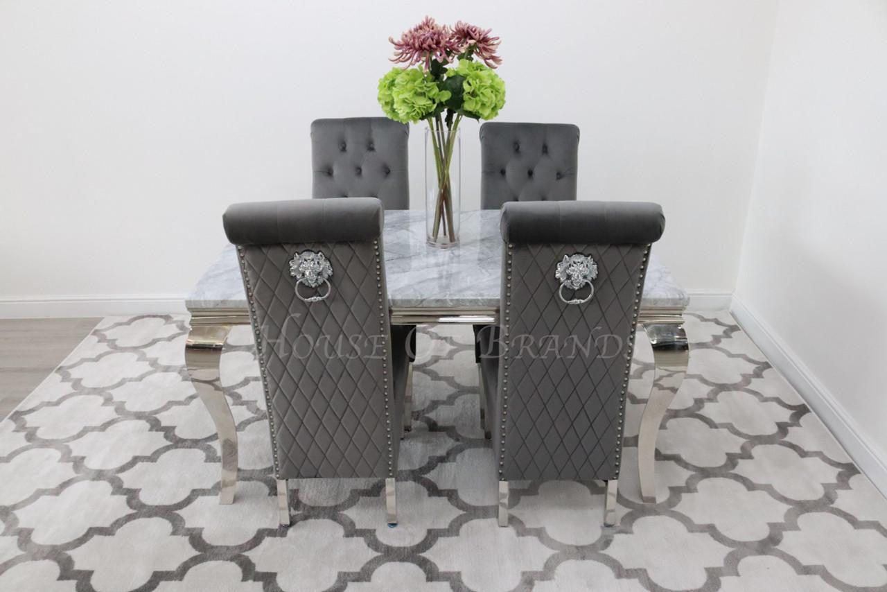 House Of Brands 1.5m Rome and 4 Leon Chairs