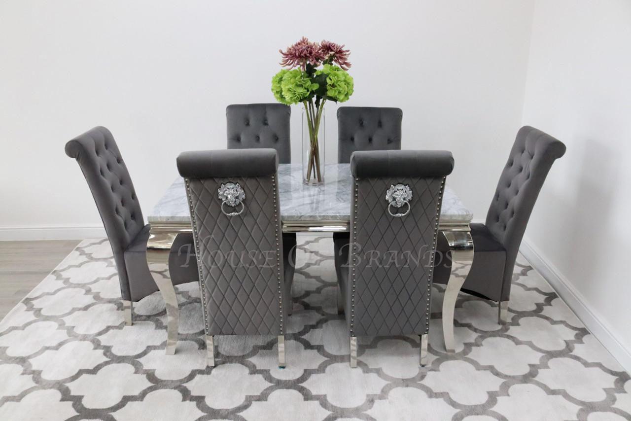 House Of Brands 1.5m Rome and 6 Leon Chairs