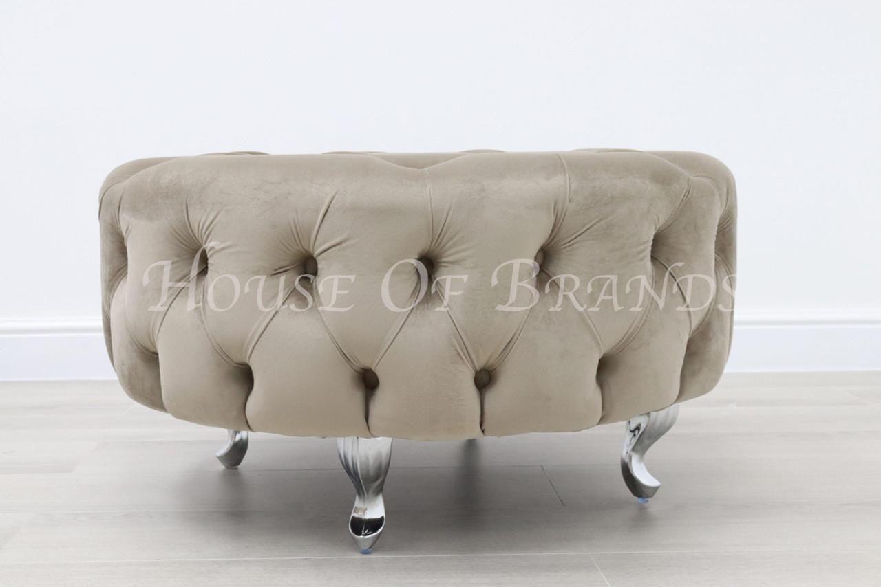 House Of Brands Upholstered Round Footstool/Coffee Table