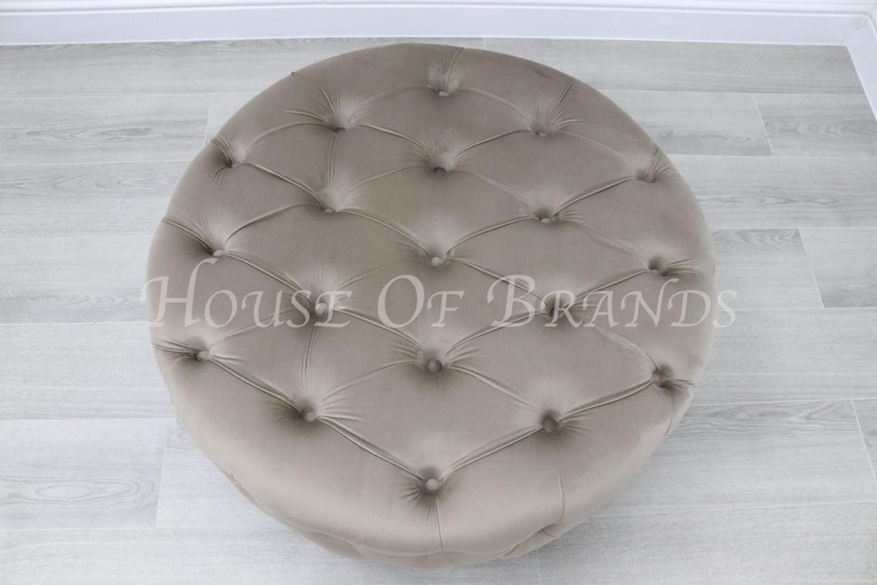 House Of Brands Upholstered Round Footstool/Coffee Table