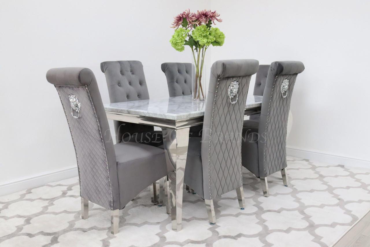 House Of Brands 1.5m Rome and 6 Leon Chairs
