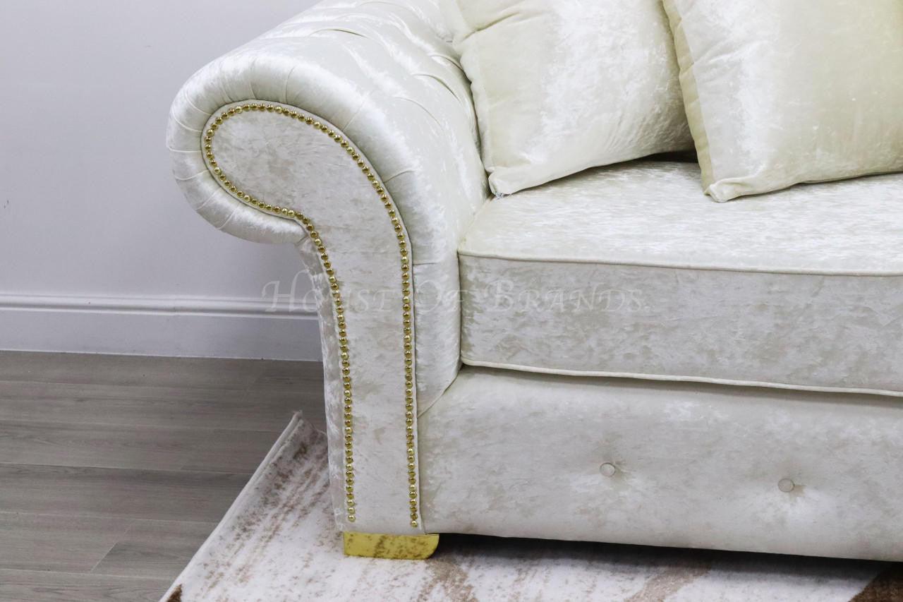 Velvet cream store sofa