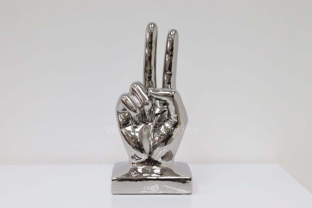 House Of Brands Large Peace Hand -Silver