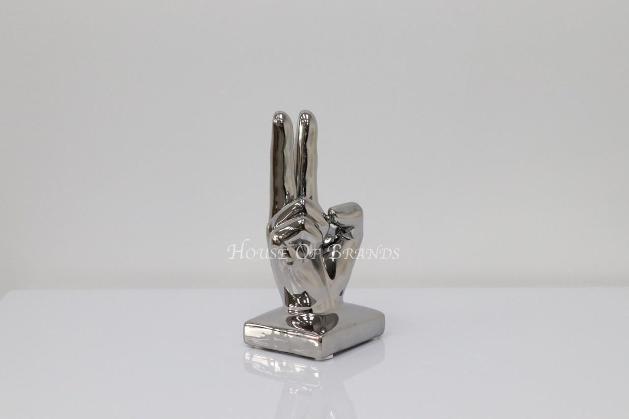 House Of Brands Small Peace Hand -Silver