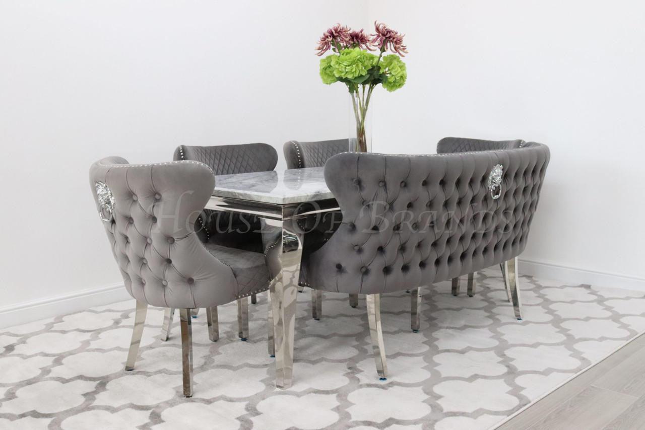 House Of Brands 1.8m Rome with 4 Valencia Chairs and Valencia Bench