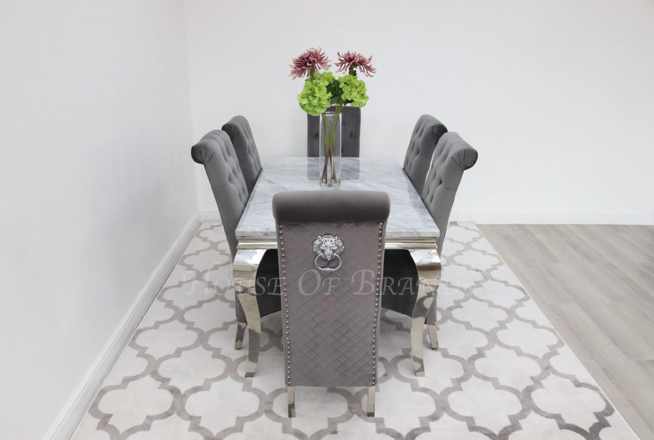 House Of Brands 1.5m Rome and 6 Leon Chairs