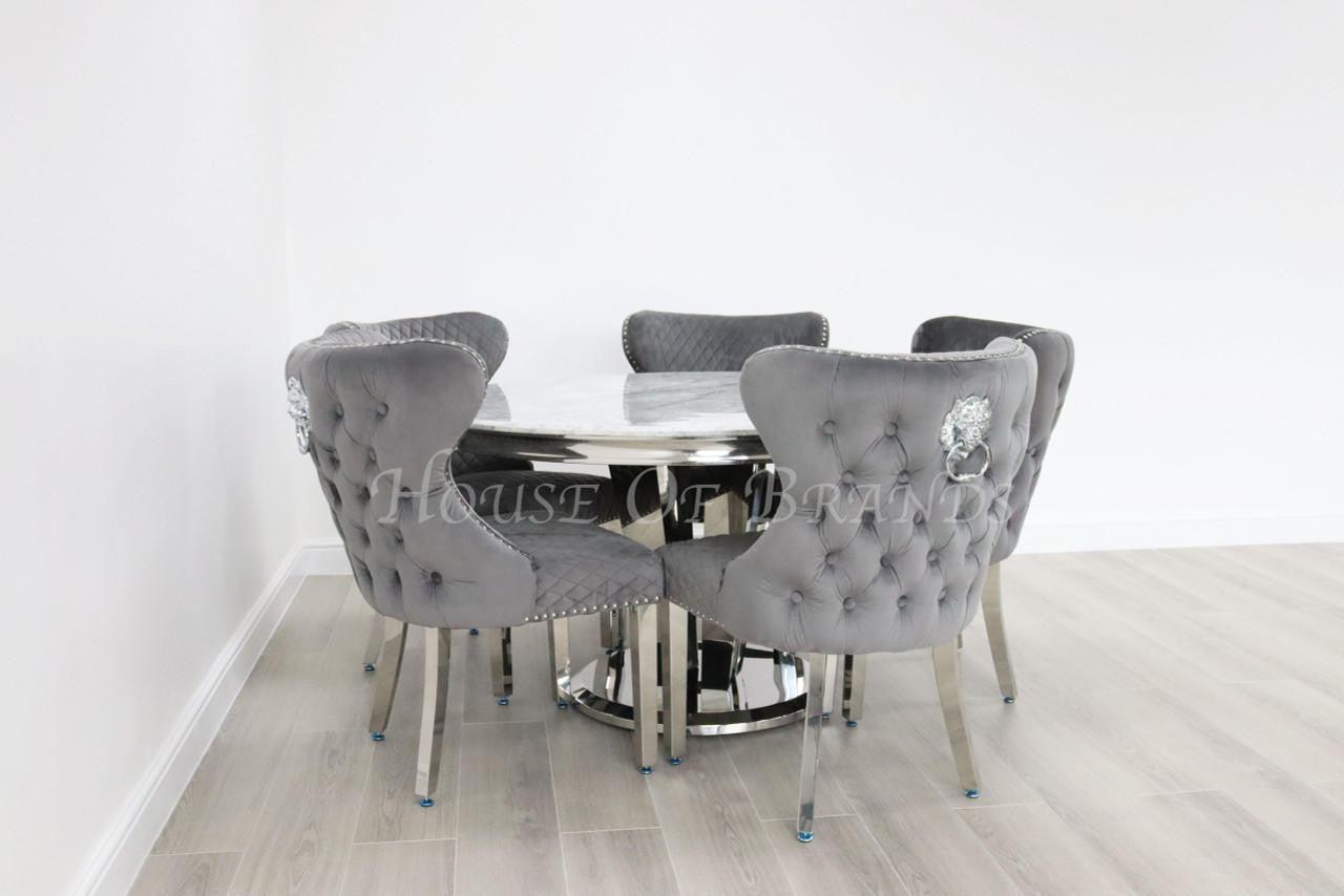 House Of Brands 1.3m Round Sorrento and 5 Valencia Chairs