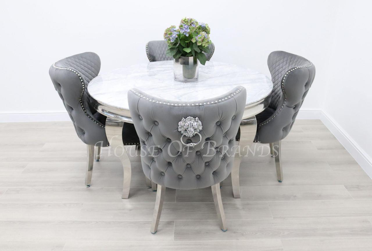 48 round deals marble dining table